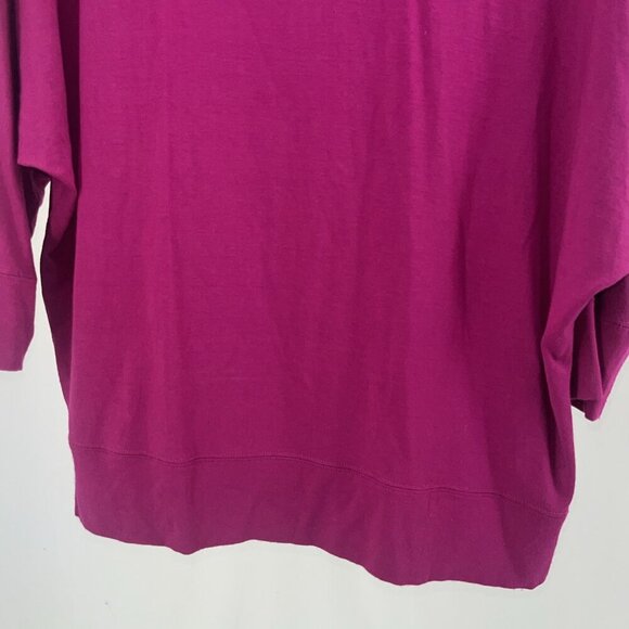 NWT Eileen Fisher Jersey Drape Neck 3/4 Sleeve Top Magenta Size Small / XS - Picture 9 of 9